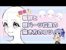 顔の輪郭とパーツの位置の描き方 について 初心者向け youtube 輪郭 描き方 描画チュートリアル 描き方