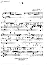 ☆ Elvis Costello-She 琴譜pdf-POPPIANO.ORG 琴譜下載☆