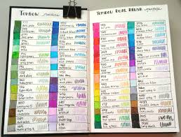 tombow color chart in stillman and birn gamma sketchbook