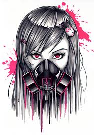 Gas mask drawing game logo cars and motorcycles graffiti gas masks darth vader drawings skulls gaming. Pencil Cute Girl Drawing With Mask Novocom Top