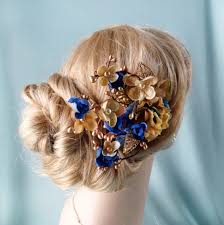 This Item Is Unavailable Royal Blue And Gold Blue Gold Wedding Gold Hair Accessories Wedding