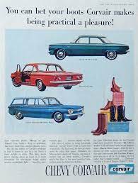 1961 Chevy Corvair Scarce Original Vintage Car Ad Chevy Corvair Vintage Cars Old Vintage Cars