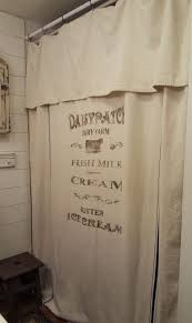 Grain Sack Inspired Curtains And Shower Curtains Primitive Bathrooms Grain Sack Bathroom Window Curtains