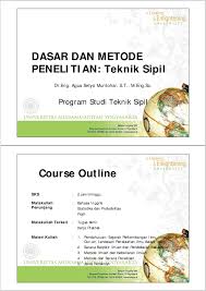 Pdf Program Studi Teknik Sipil Dasar Dan Metode Penelitian Teknik Sipil Course Outline Cinthya Dadimesa Academia Edu