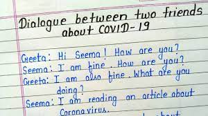 We did not find results for: Dialogue Between Two Friends About Covid 19 In English Dialogue Writing Youtube