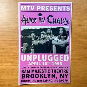 Alice in Chains MTV Unplugged Live in New York TV Show Concert Promo Poster  - Etsy