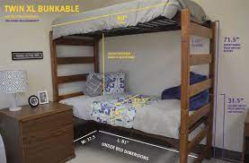 Measurements For A Twin Xl Bunkable Bed Dorm Room Bedding Dorm Bedding Twin Xl Dorm Room
