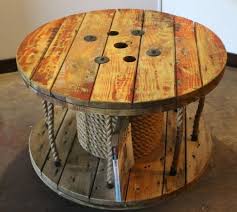 Upcycled Cable Spool Coffee Table Library Storage By Aaccbb Deco Salon De Coiffure Mobilier De Salon Decor Nautique