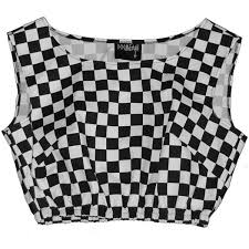 Black And White Plaid Tank Top Checker Crop Top Check Board Sea Punk Black White Monochrome Set 1 017 715 Vnd Liked Black And White Crop Tops Black Checkered Shirt Black And White Shirt