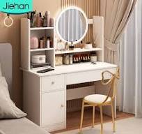 Meubles de chambre à coucher coiffeuse avec miroir et vanité légère table  de maquillage avec armoire et chaise commodes avec 5 tiroirs