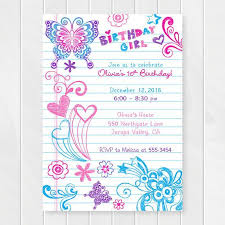 Birthday Party Invitations Online Free Printable Notebook Doodles Tween Birthday Invitation Girl Birthday Invitations Teenage Party Invites Sweet Sixteen Birthday Party Printable 0202 Free Printable Birthday Invitations Printable Birthday Invitations Girl Birthday Party Invitations