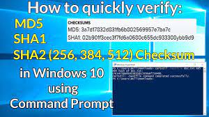 How To Quickly Verify Md5, Sha1 And Sha2 (256, 384, 512) Checksum In  Windows Using Command Prompt - Youtube