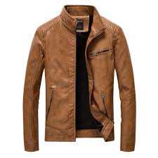 Mens Faux Leather Biker Jacket Leather Jacket Men Mens Jackets Casual Stand Collar Jackets