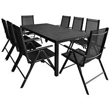 vidaxl mobilier d exterieur 9 pcs aluminium wpc salon de jardin outdoor dining set dining set patio furniture deals