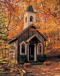 Autumn Refuge Chapel In The Woods Chapel In The Woods Old Country Churches Country Church