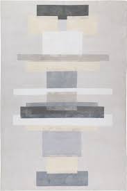 Clark gray Neutral Wool & Silk rug by Jonathan Saunders