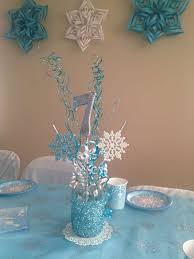 Mason Jar Centerpiece At A Frozen Birthday Party See More Party Ideas At Catchmyparty Com Birthday Frozen Birthday Party Frozen Birthday Frozen Party