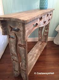 Wood School Of Fish Sofa Table Hall Side Console Table Etsy Rustic Furniture Design Driftwood Furniture Art Furniture