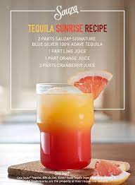 The Simple Yet Unforgettable Sauza Tequila Sunrise Is A Welcome Guest At Any Party Or Get Together With Frie Sauza Tequila Yummy Drinks Tequila Sunrise Recipe