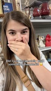 Be honest… HAUNTED or CUTE? 😳 At first glance, it was just a sweet little  painting… but then I looked closer!! #thrifting #thriftstorefinds #painting  #vintageart #vintagefinds