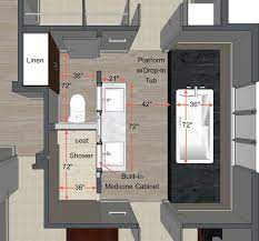 Best of fascinating narrow bathroom layout. Design Basics To Help You Think Through A New Master Bath Bathroom Floor Plans Bathroom Plans Master Bathroom Layout