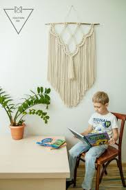 Large Macrame Hanging Decoration For The Wall In The Living Room Bedroom Or Hallway Will Add Interior Design Woven Wall Hanging Macrame Wall Art Etsy Wall Art