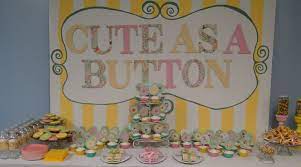 Cute As A Button Baby Shower Theme Had Painted The Backdrop The Letters Are Just Wood Craft Letters Animal Crackers Baby Shower Themes Letter A Crafts