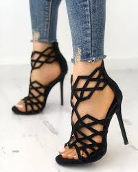 stylish sequin open toe chunky heeled sandals heels stiletto heels women shoes