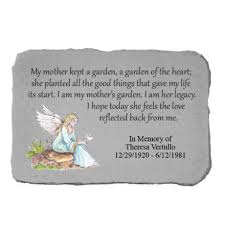 A personalized memorial garden stone helps you memorize your pets when they've gone. My Mother Kept A Garden Personalized Memorial With Angel