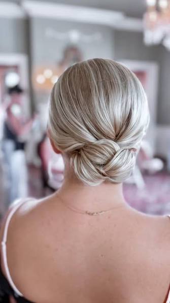 Low Bun Elegant Hairstyle Wedding Guest