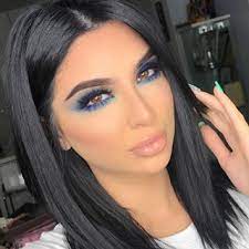Black Hair Blue Shadow My New Fav Combo Shadow For Crease Morphebrushes 35b Use Code Blue Hair Blue Prom Makeup Blue Eyeshadow Looks