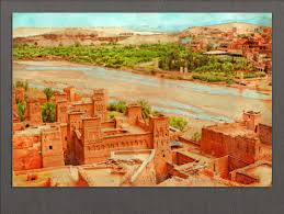 Morocco Wall Art, Aït Benhaddou, Morocco Canvas Print, Morocco Painting,  Morocco Canvas Art