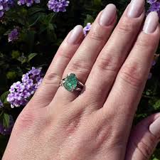Large Raw Emerald Ring Natural Gemstone Uncut Emerald Stone Rings Natural Rings Emerald Ring