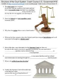 The Structure Of The Federal Court System Worksheet Answers