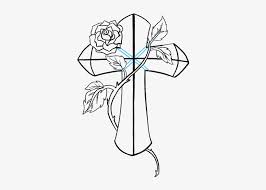 It's simple!simply subscribe us for more drawing tutorial. How To Draw A Cross With A Rose In A Few Easy Steps Drawing Transparent Png 678x600 Free Download On Nicepng