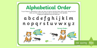 Alphabetize words, text, lists, and similar information. Alphabetical Order Display Poster Australia Teacher Made