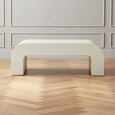 Modern coffee table white lacquer coffee table unique living room tables. Horseshoe Ivory Lacquered Linen 46 Coffee Table Cb2