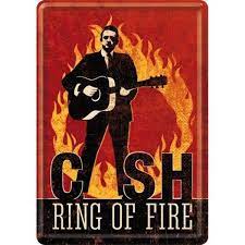 Nostalgic Art 10243 Hollywood Johnny Cash Ring Of Fire Blechpostkarte 10 X 14 Cm Johnny Cash Art Johnny Cash Tattoo Johnny Cash