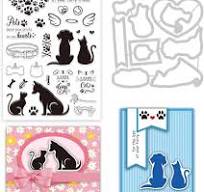 Amazon.com: INFUNLY Pet Stamps and Dies for Card Making Cat ...