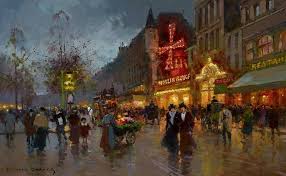 Pair Of Edouard Cortes Paintings Including Remarkably Rare Moulin Rouge Quickly Acquired By Elite Collector From World Expert After Six Decades Unseen Moulin Rouge Painting Art And Architecture