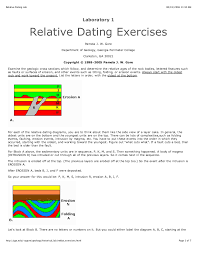 Relative age dating exercise answers to environmental enrichment, studies. Relative Datingexercises