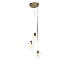 Gallery is plated brass with 57mm (2.1/4. Scandinavian Hanging Lamp Bronze With Glass 3 Light Dome Lampandlight