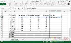 Menghitung nilai rata rata di microsoft excel. Cara Menghitung Nilai Rata Rata Max Dan Min Di Excel Tutorial89