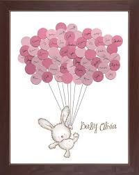 Baby shower decorations.have guests sign a classic story book instead of a typical guest book. Baby Shower Guestbook Bunny With Balloons Girl Baby Shower Etsy Bunny Baby Shower Baby Shower Balloons Baby Shower Guest Book
