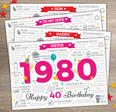 An enjoyable collection of inspired thoughts and aphorisms. 1979 Mum Happy 40th Birthday Greetings Card Birth Year Facts Memories Pink