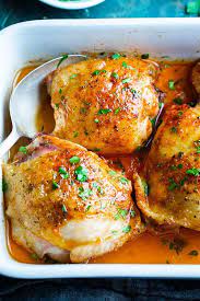 Juicy Oven Baked Chicken Thighs The Kitchen Girl Recipe Baked Chicken Thighs Baked Chicken Oven Baked Chicken