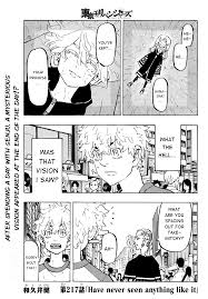Bạn đang đọc truyện tranh tokyo revengers chap 85 tại truyendep.com.sau khi đăng nhập bạn có thể dùng chức năng theo dõi truyện để lưu lại những bộ truyện yêu thích và sử dụng một số chức năng khác chỉ dành cho thành viên. Chapter 217 Tokyo Revengers Catmanga