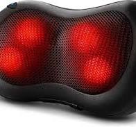 LifeGoods Elektrisches Shiatsu-Massage-Kissen Nacken- und Rückenmassage  Wärmefunktion Schwarz