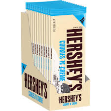 No problem, just use the hershey's cookies 'n' cream chocolate candy bar nutrition facts serving size tool to the right. Amazon Com Hershey S Chocolate Extra Large Cookies N Creme Bars Easter Candy Pack Of 12 Candy And Chocolate Bars Grocery Gourmet Food
