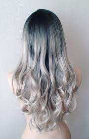 Gray Wig Lace Front Wig Ombre Wig Dark Roots Pastel Gray Etsy Wig Hairstyles Hair Waves Grey Hair Wig